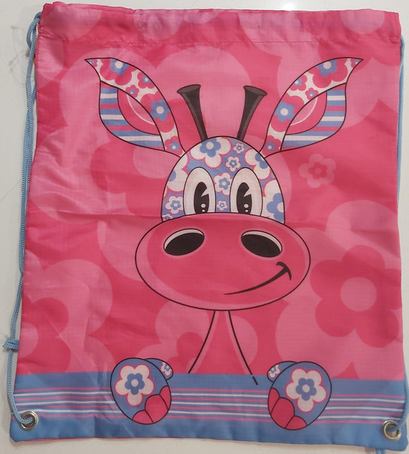 Drawstring Bag Got It Covered Pink Giraffe