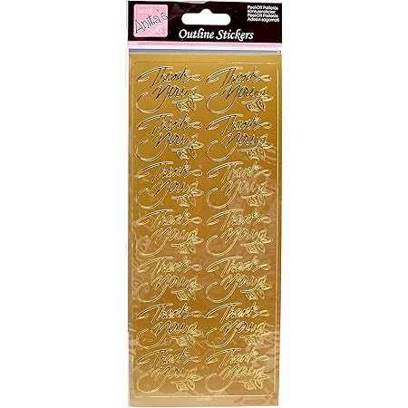 Sticker Sheet Anita's Outline Gold Thank You