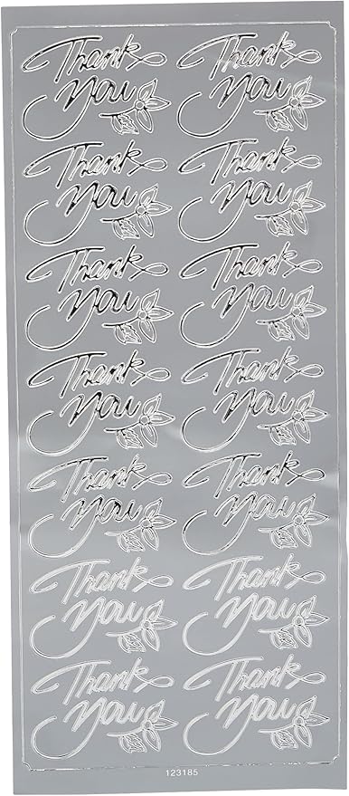 Sticker Sheet Anita's Outline Silver Thank You