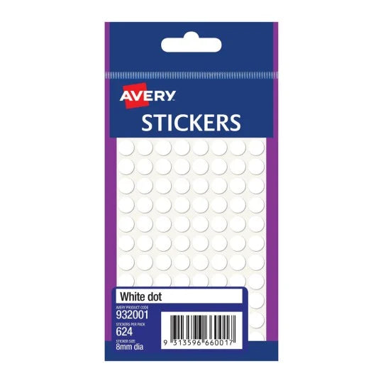 Stickers Avery White Dot