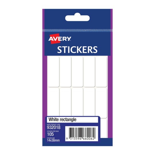 Stickers Avery White Rectangle