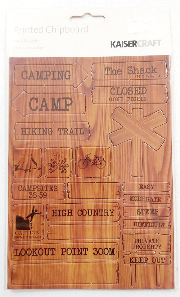 Printed Chipboard Kaisercraft Hunt & Gather