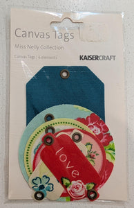 Tag Pack Kaisercraft Canvas Miss Nelly Collection