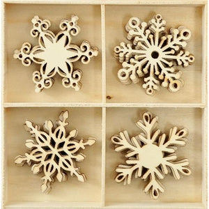 Wooden Flourish Pack Kaisercraft Mini - Snowflakes