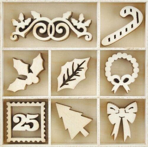 Wooden Flourish Pack Kaisercraft Mini - Dear Santa