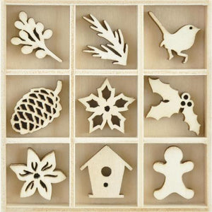 Wooden Flourish Pack Kaisercraft Mini - Festive Flourish