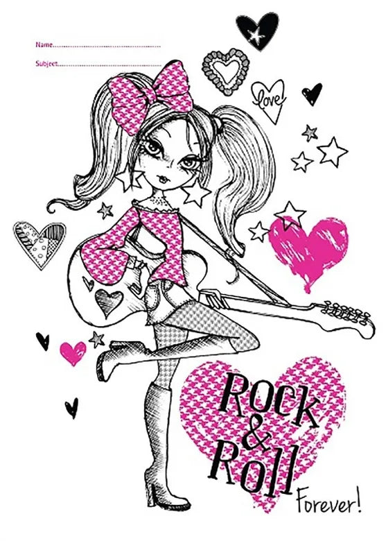 Book Cover Scrapbook Spencil Rock & Roll Girl