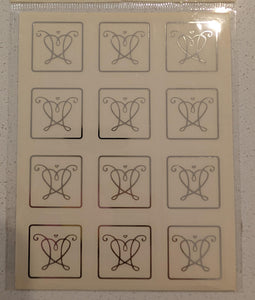 Stickers IPaper Envelope Seals Silver Amore Heart