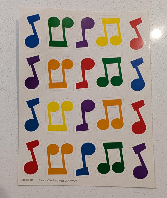 Stickers Creative Teaching Press Music Notes Pack 100