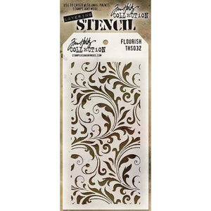 Stencil Tim Holtz Layering 4.125x8.5" Flourish