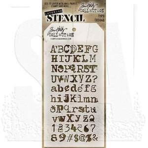 Stencil Tim Holtz Layering 4.125x8.5" Typo