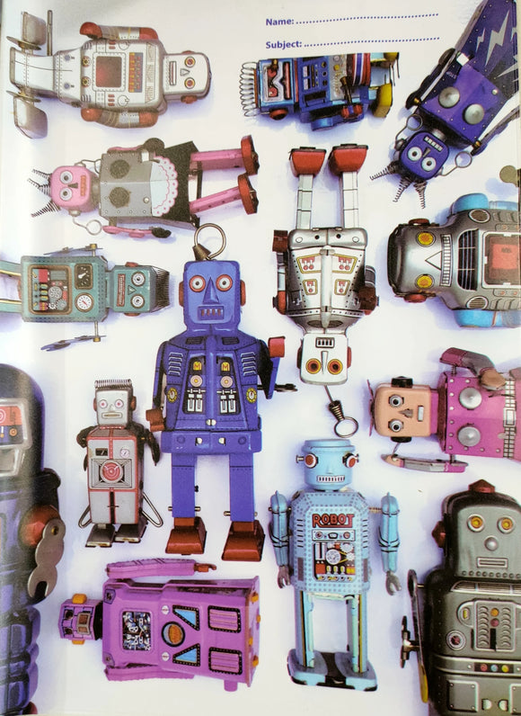 Book Cover Scrapbook Spencil Tin Robots