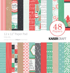 Paper Pad 12" Holly Jolly