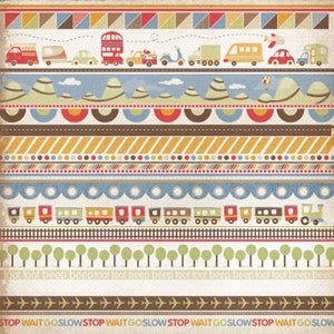 Paper Kaisercraft - Little Toot Collection - Specialty Gloss - Road Trip