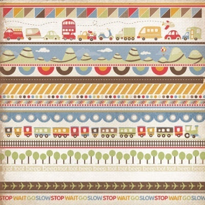 Paper Kaisercraft - Little Toot Collection - Specialty Gloss - Road Trip