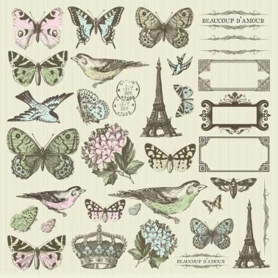 Sticker Sheet Kaisercraft Bonjour Collection