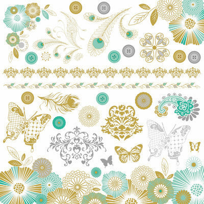 Sticker Sheet Kaisercraft Elegance Collection